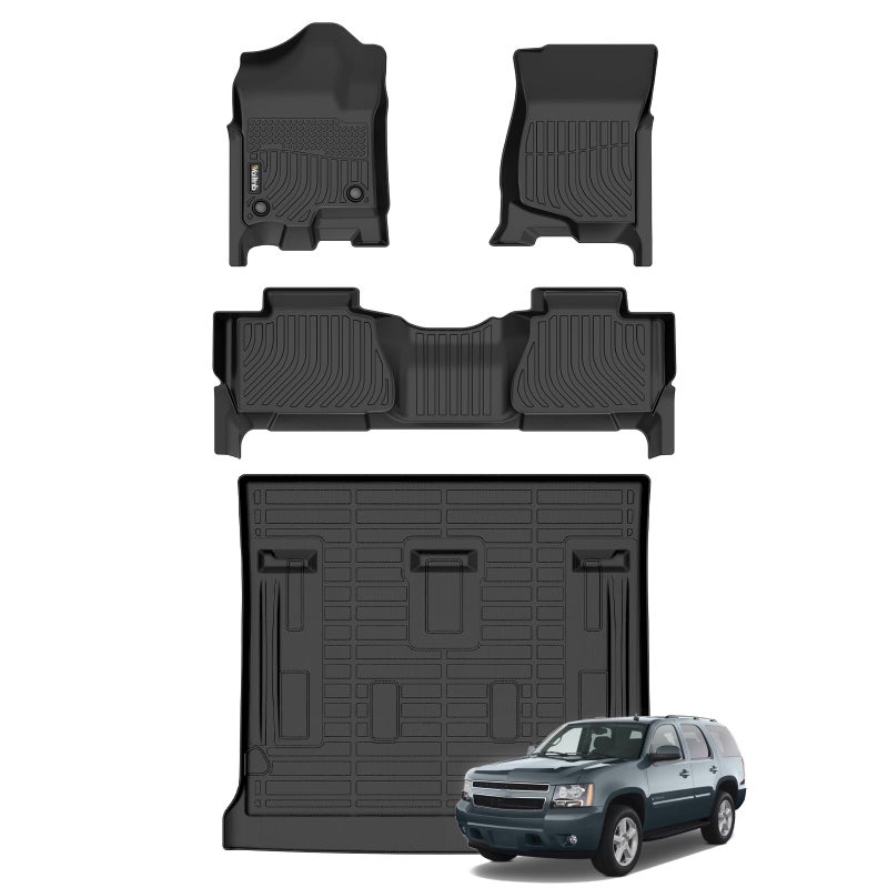 WailtnbAll Weather Floor Mats  Cargo Liner for 20072014 Chevrolet TahoeGMC YukonNot for XL Custom Fit Chevrolet Tahoe Waterproof Durable Easy to Clean Accessories for Tahoe